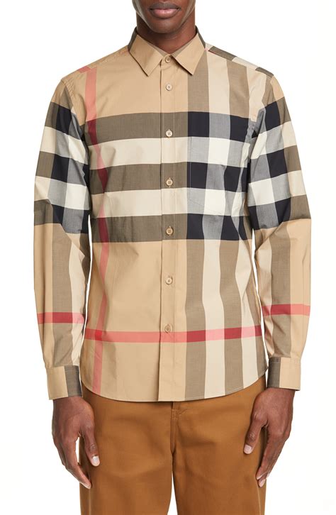 burberry shirt elbow button|burberry check button up shirt.